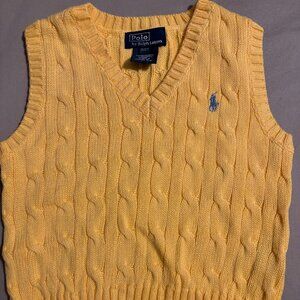 Polo Ralph Lauren Yellow Sweater Vest Boys Size 2/2T